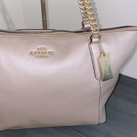 Coach Ava Chain Leather Tote - Picture 3 of 9